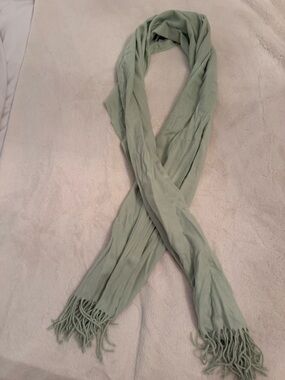 Indigo Sage Green Fringe Scarf